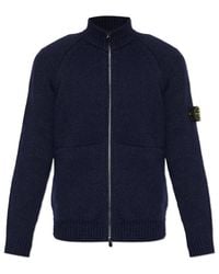 Stone Island - Logo Patch Zip-Up Cardigan - Lyst