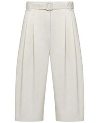 Co. - Pleated Belted Wide-Leg Shorts - Lyst