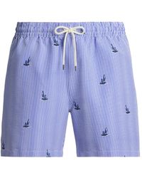 Polo Ralph Lauren - Striped Sailboat Swim Trunks - Lyst