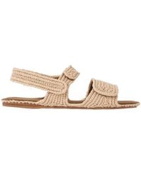KHAITE - Boden Raffia Sandals - Lyst