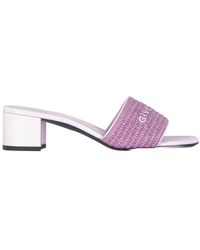 Givenchy - Logo Embroidered Woven Slip-On Mules - Lyst