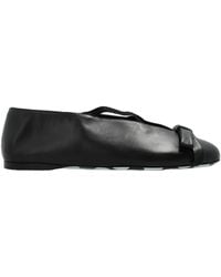 Moschino - Bow-Detail Leather Ballet Flats - Lyst