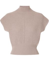 Rick Owens - High Neck Sleeveless Cropped Knit Top - Lyst