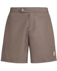 Brunello Cucinelli - Tabbed Waistband Piping Swim Shorts - Lyst