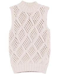 Eleventy - Cable-Knit Sleeveless Top - Lyst