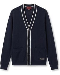 Gucci - Long-Sleeved Knitted Cardigan - Lyst