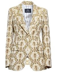 Etro - Pattern Jacquard Single Breasted Blazer - Lyst
