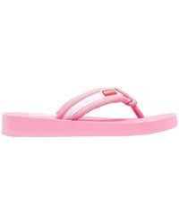 KENZO - Logo-Patch Striped Slip-On Flip Flops - Lyst