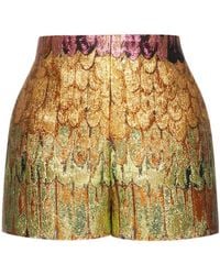Valentino - Graphic-Print Metallic Shorts - Lyst