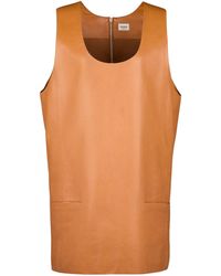 Tod's - Scoop Neck Leather Dress - Lyst