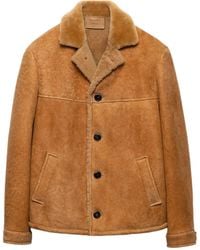 Prada - Shearling Caban Jacket - Lyst