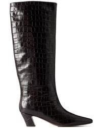 Loeffler Randall - Croc-Embossed Leather Tall Boots - Lyst