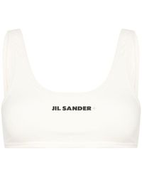 Jil Sander - Logo-Printed Scoop Neck Bikini Top - Lyst