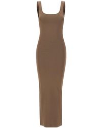 Entire studios - Square-Neck Knitted Midi Dress - Lyst