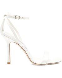 Jimmy Choo - Moza Crystal-Buckle Ankle-Strap Sandals - Lyst