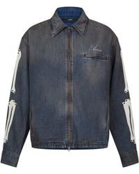 Amiri - Vintage Washed Denim Zip-Up Jacket - Lyst