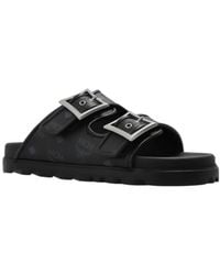 MCM - Buckle-Detail Flat Sandals - Lyst