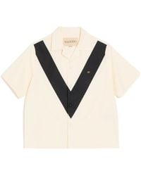 Valentino - Logo Plaque Button-Up Shirt - Lyst
