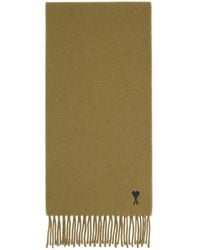 Ami Paris - Logo Detailed Fringed Edge Scarf - Lyst