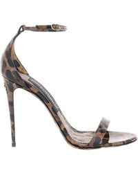Dolce & Gabbana - 110Mm Leopard-Print Sandals - Lyst
