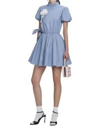Self-Portrait - Puff-Sleeve Mini Dress - Lyst