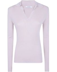 Max Mara - Long-Sleeve Knitted Polo Shirt - Lyst