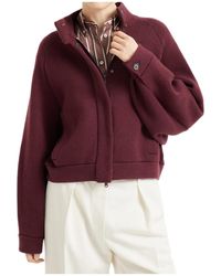 Brunello Cucinelli - High-Neck Balloon-Sleeve Jacket - Lyst