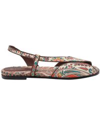 Etro - Paisley Printed Sandals - Lyst