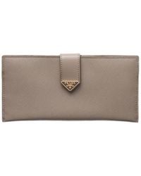 Prada - Snap Triangle-Logo Leather Wallet - Lyst