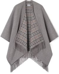 Burberry - Cape Réversible En Laine À Carreaux - Lyst