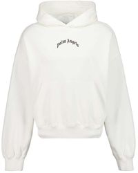 Palm Angels - Back Curved Logo Loose Hoodie - Lyst