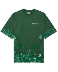 Balenciaga - Paint Splatter Medium Fit T-Shirt - Lyst