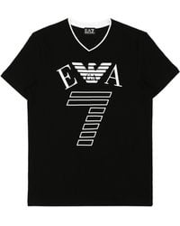 EA7 - Logo T-Shirt With Round Neck - Lyst