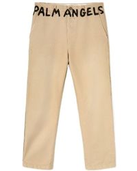 Palm Angels - Logo Printed Straight Leg Pants - Lyst