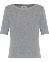 Officine Generale - Ribbed Round Neck T-Shirt - Lyst