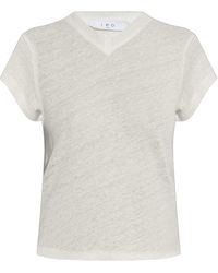 IRO - V-Neck Linen T-Shirt - Lyst
