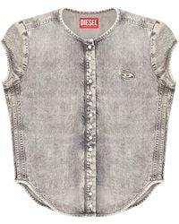 DIESEL - De-Roset- Short-Sleeve Denim Shirt - Lyst
