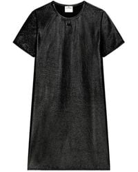 Courreges - Courrèges Vinyl-Effect Logo Patch Mini Dress - Lyst