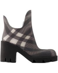 Burberry - Marsh Check-Pattern Slip-On Boots - Lyst