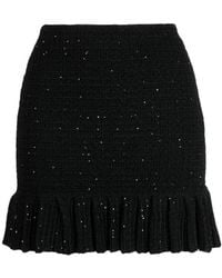 Self-Portrait - Sequin Textured Knit Mini Skirt - Lyst