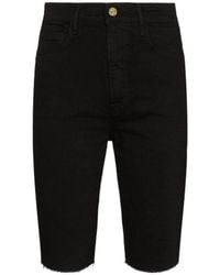FRAME - Le Vintage Bermuda Raw-Edge Shorts - Lyst