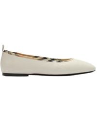 Burberry - Robin Check-Trim Ballet Flats - Lyst