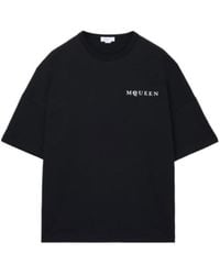 McQueen - Logo Printed Oversized T-Shirt - Lyst