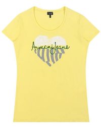 Armani Jeans - Round-Necked Logo T-Shirt - Lyst