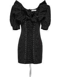 Alessandra Rich - Ruffled Puff-Sleeve Minidress - Lyst