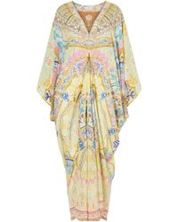CAMILLA - Embellished Printed Silk Cover-Up - Lyst