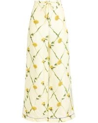 Burberry - Floral-Print Wide-Leg Trousers - Lyst