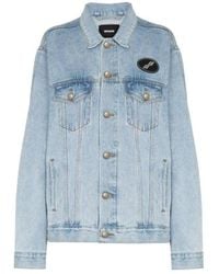 we11done - Logo-Patch Denim Jacket - Lyst
