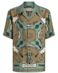 Dolce & Gabbana - Foulard Print Short-Sleeve Shirt - Lyst
