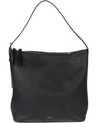 A.P.C. - Logo Printed Zipped Shoulder Bag - Lyst